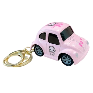 Cute pink Hello Kitty themed pull-back alloy toy car keychain for children gifts