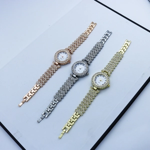 Women's quartz watch set in rose gold, silver and gold with luxury crystal accents