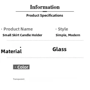 Detailed product parameters of the small skirt glass candle holder for home decor