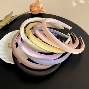 Morandi colors padded silk headbands set in a decorative tray for a stylish look