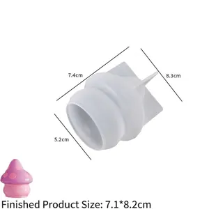 Dimensioni dettagliate dello stampo in silicone a fungo 3D per scatole in resina DIY