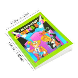 Detailed size chart showing magic coloring book dimensions 10.2cm by 13.6cm