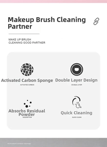 Detail of activated charcoal sponge for makeup brush cleaning with dry-clean double layers