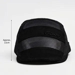Berretto mesh nero con ricamo e design a calotta profonda da 11 cm per uomo e donna