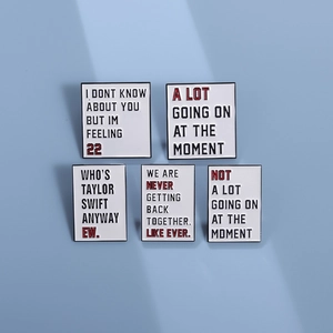Funny Enamel Pins Zinc Alloy Cartoon Letter Brooches Irregular Metal Badges For Backpack Clothing Decoration Unisex Jewelry