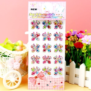 Colorful butterfly crystal gem stickers for kids birthday party and makeup decor