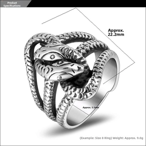 Macro detail of antique silver snake ring showing intricate scales and punk texture