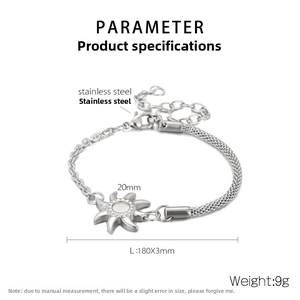 Detailed parameter display of stainless steel mesh bracelet with 20mm sun pendant
