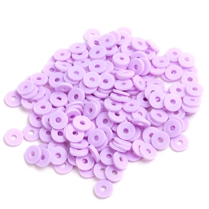 Empilement de perles rondes en pâte polymère violette 6mm pour bijoux DIY
