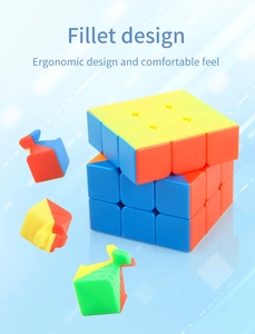 Detailed view of 3x3 speed cube components showing fillet design and ergonomic structure