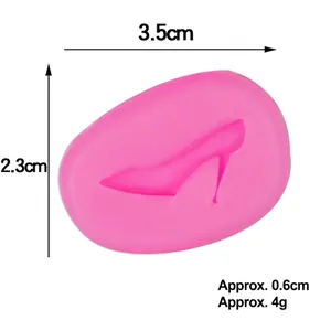 Pink high heel silicone fondant mold for DIY cake decorating 3.5cm x 2.3cm