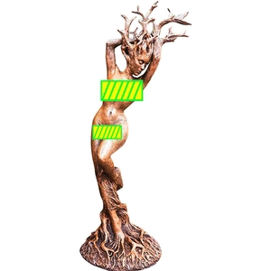 Artistic Forest Goddess wood-style resin statue with intricate tree root textures