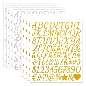 Glitter Alphabet Number Stickers Waterproof Vinyl Self Adhesive Decals For Graduation Cap Scrapbooking DIY Decoration