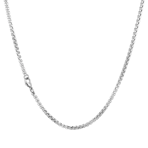 Minimalist silver stainless steel 3.5mm box chain necklace with lobster clasp closure