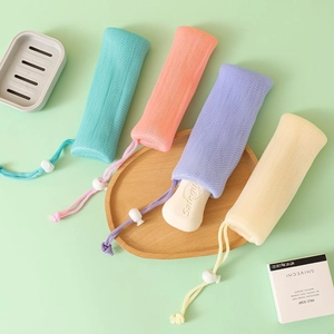 Soap Foaming Mesh Bag Thickened PE Lathering Net With Drawstring And Adjustable Toggle For Face Wash And Bath