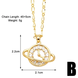 Macro view of gold airplane necklace showing pendant dimensions and 45cm chain detail