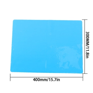 Detailmaße der 400x300mm blauen Silikonmatte für DIY-Harz-Handwerksprojekte