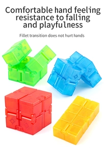 Detail showing the semi-transparent texture and rounded edges of the 4-color Infinity Cube
