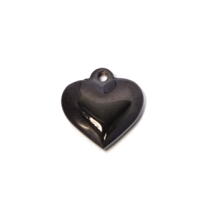 Minimalist black heart-shaped solid stainless steel pendant with high-gloss polished finish