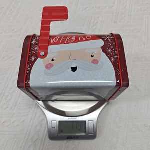 Vue détaillée indiquant un poids de 119,7 g pour cette boîte cadeau boîte aux lettres
