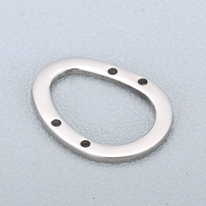 Stainless Steel Oval Geometric Connector Perforated DIY Jewelry Finding Accessory For Necklace Bracelet Making