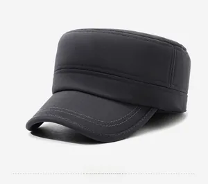 Close-up of a dark grey cadet cap showing fabric texture and silver R SPORT metal logo