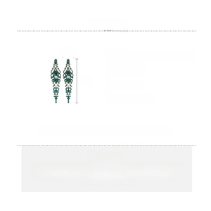 Detailed size and material specifications for long rhinestone drop fringe earrings