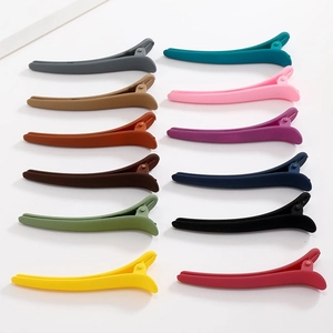 Set of 12 multi-color 8cm matte duckbill hair clips for DIY hairstyling and accessories