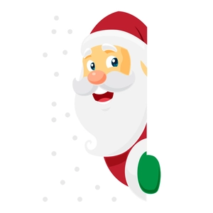 Christmas Santa Claus light switch wall sticker with festive red hat peering from side