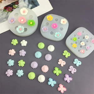Moule en silicone pour décorations de gâteaux en forme de camélia, étoile et nœud