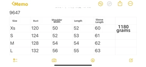 Size chart detail for short PU leather hooded puffer jacket showing XS to L measurements