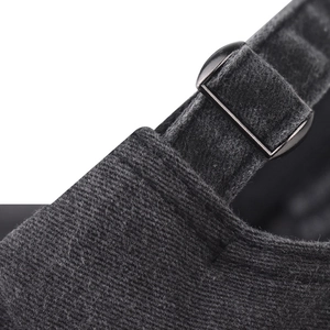 Detail of high-quality metal buckle and cotton twill texture on washed baseball cap