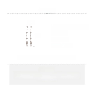 Detailed size and material specs for silver drop earrings with zircon and pearls
