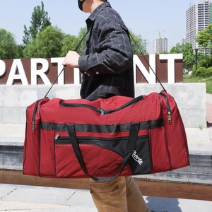Foldable red Oxford fabric travel bag with large capacity and sports design for gym