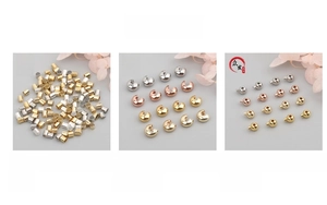 Macro view of 14K gold filled abacus positioning beads for DIY jewelry making
