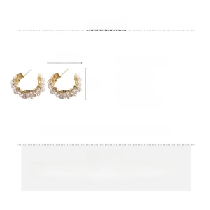 Detailed technical specifications for C-shaped crystal earrings with dimensions and weight