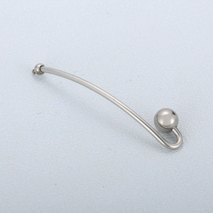Stainless Steel Curved Barbell Connector With Bead And Loop Hook DIY Jewelry Making Component For Earring Pendant Charm