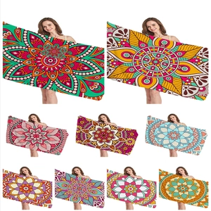 Mandala Geometric Pattern Beach Towel Microfiber Quick Dry Absorbent Large Bohemian Ethnic Bath Towels Travel Swimming