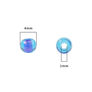 High-quality 4mm blue glass seed beads with 1mm hole for DIY jewelry making