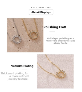 Detailed macro view of sunflower cubic zirconia pendant with high polish finish