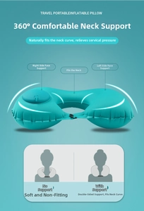 U-shaped travel neck pillow with 360-degree ergonomic support for neck and face