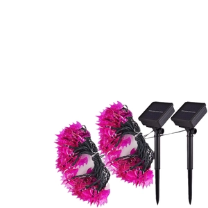 Solar powered butterfly string lights in pink for outdoor garden party decoration