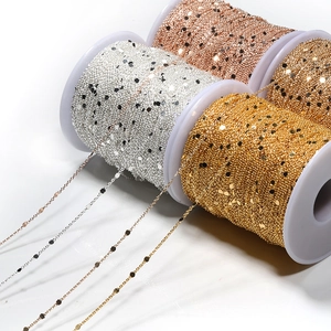 Catene a paillettes in metallo oro, argento e bronzo per creazione gioielli fai da te
