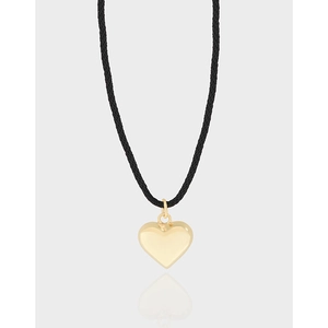Minimalist 925 Sterling Silver Heart Pendant Necklace With Adjustable Black Wax Rope INS Style Jewelry For Women Gift