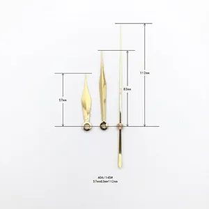 Polished gold metal clock hands set with willow-leaf hour and minute pointers
