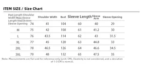 Detailed size chart for women's leopard print faux fur coat in sizes S to 3XL