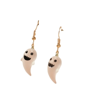 Cute resin ghost earrings with gold hooks for Halloween party fashion jewelry accessory