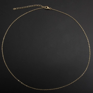 Minimalist gold stainless steel cable chain necklace with lobster clasp and extension