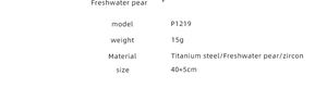 Specifications for freshwater pearl and zircon necklace made of durable titanium steel