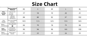 Size guide table for women's halter bikini set with measurements in centimeters